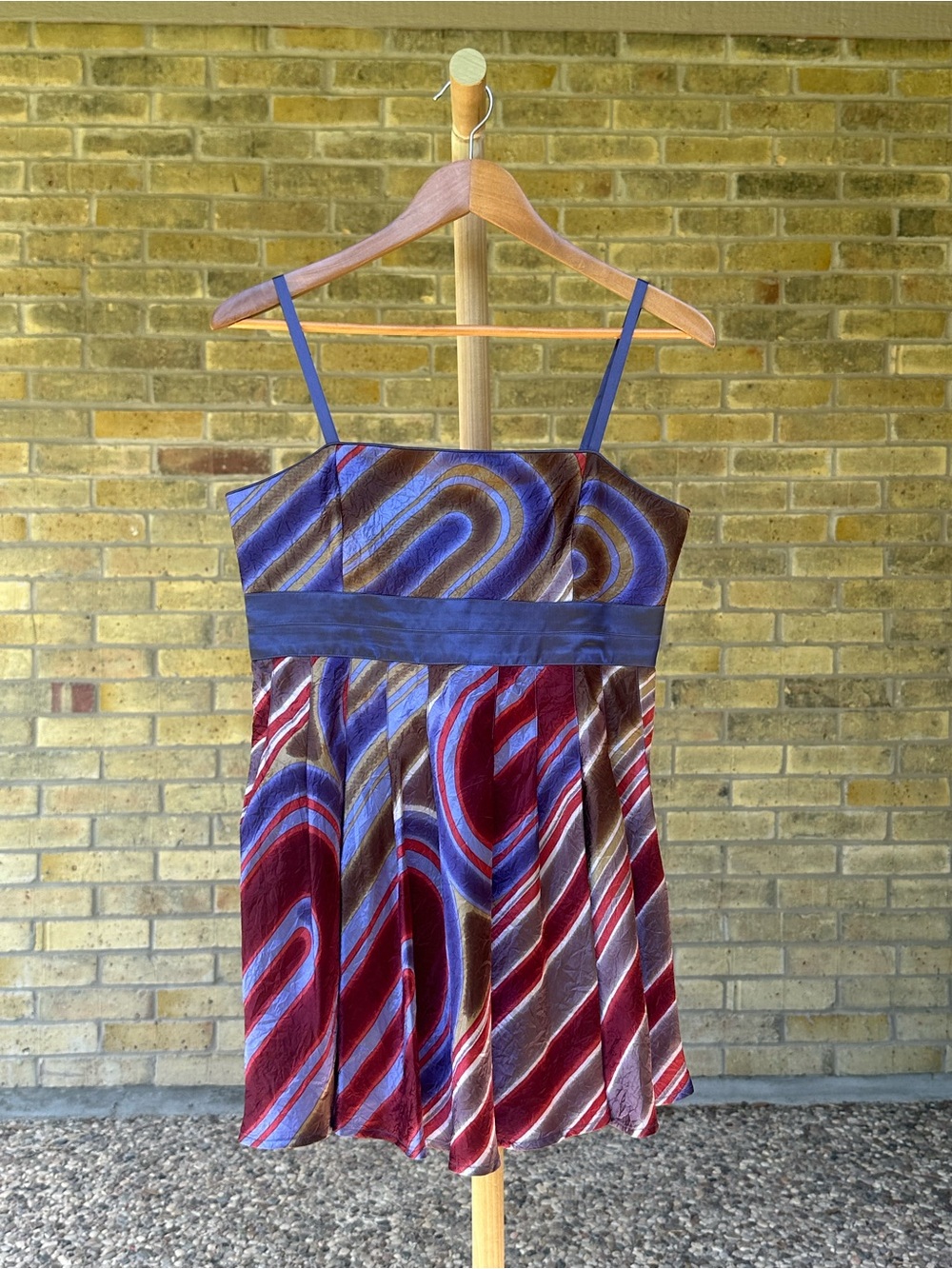 BCBGirls Satin Mini Dress with Swirl Design